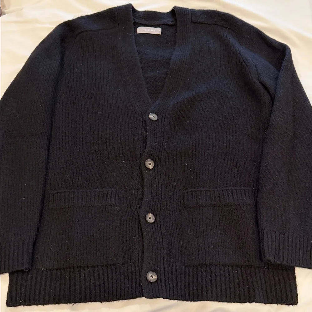 Everlane Men's Black Knit Cardigan